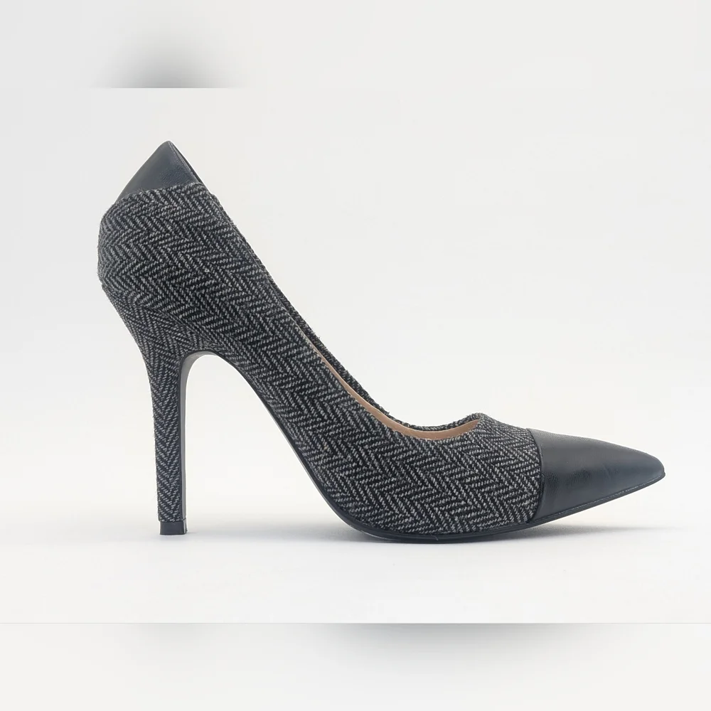 NWT BCBGeneration Duboise Sz 6.5 Stilleto Pointed Toe Fabric With Leather Accent - Picture 5 of 17